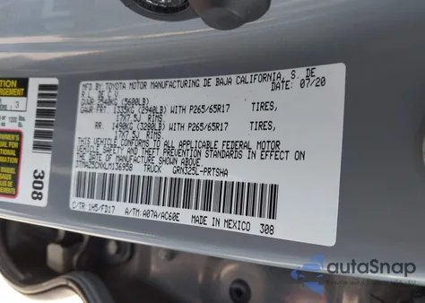 2020 Toyota Tacoma Sr5 V6 z USA, uszkodzony, nr VIN 3TMAZ5CNXLM136958